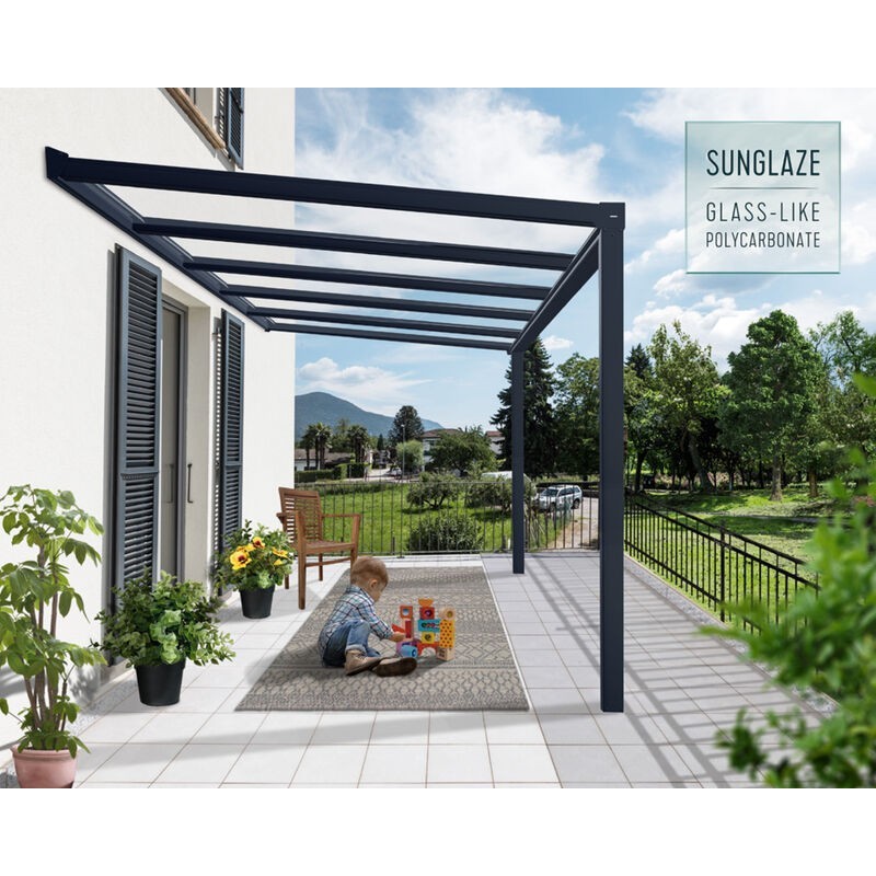 Canopia Pérgola Estocolmo en Aluminio Premium 3,4X3,7 m Transparente