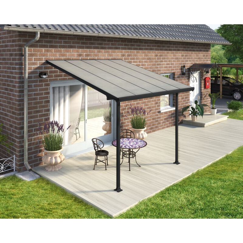 Canopia Feria Pérgola Adosada de Aluminio 3X3 m Gris