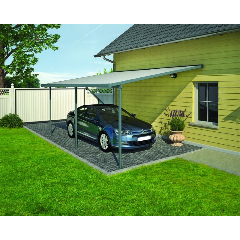 Canopia Feria Pérgola Adosada de Aluminio 3X5,5 m Gris