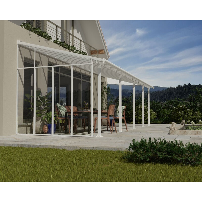 Canopia Pérgola de pared lateral 3 m Blanco