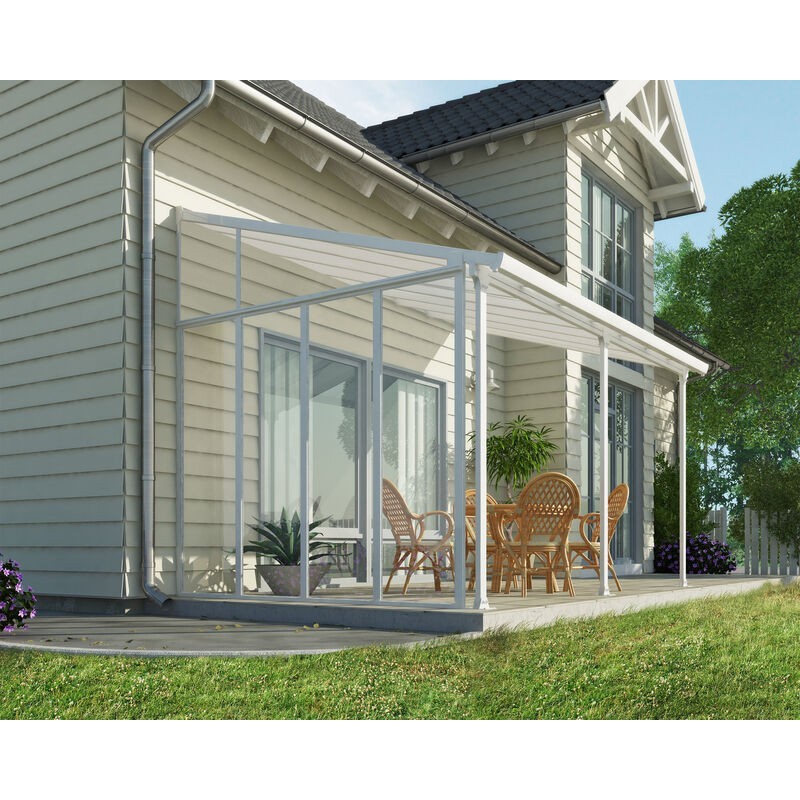 Canopia Pérgola de pared lateral 3 m Blanco