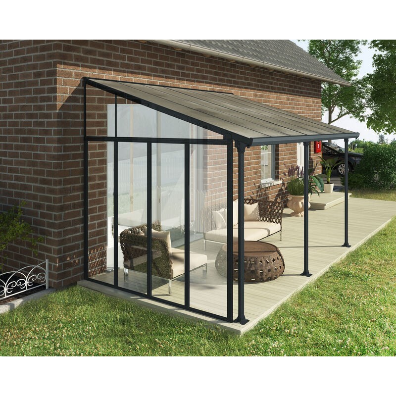 Canopia Pared lateral de pérgola de 3 m gris