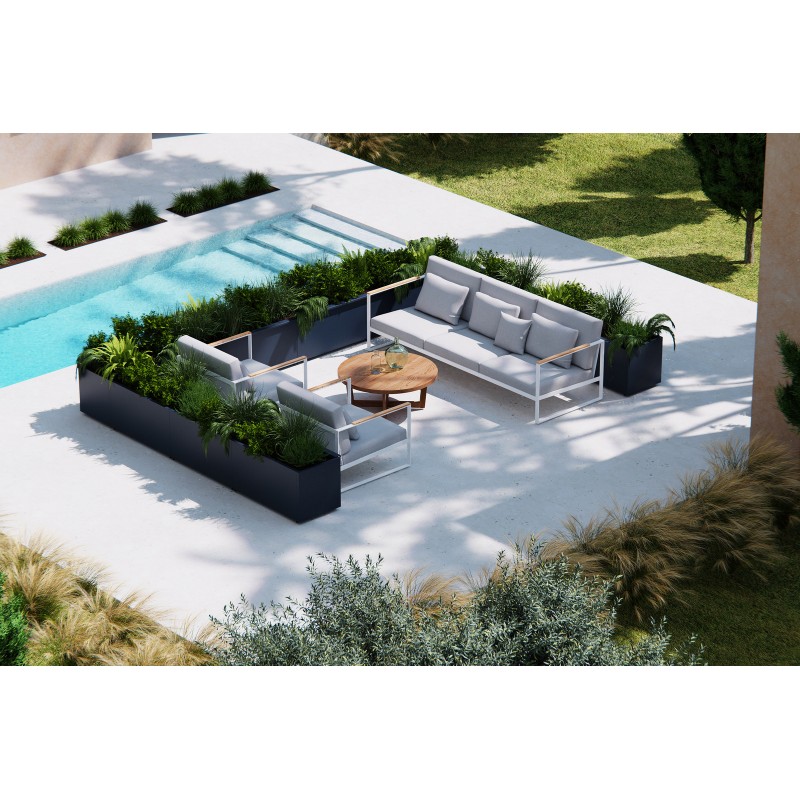 Jardinera Herstera PLANTER 50 en metal Antracita 100x50x50cm