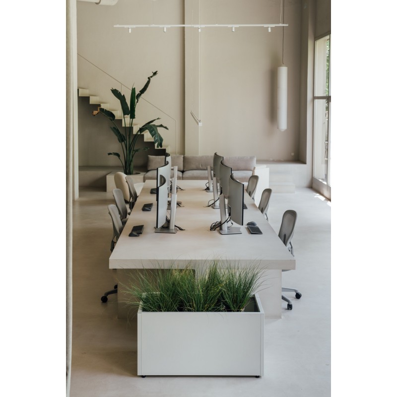 Jardinera Herstera PLANTER 50 de metal blanco 100x50x50cm