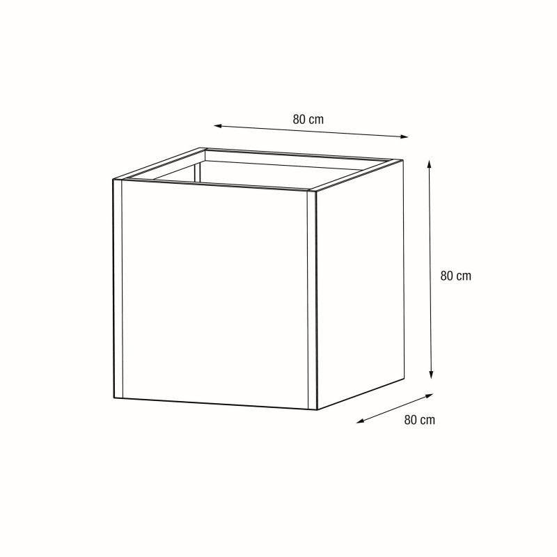 Jardinera Cubo Herstera PLANTER CUBE 80 de metal Antracita 80x80x80 cm