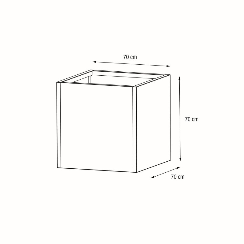 Jardinera Cubo Herstera PLANTER CUBE 70 de metal Antracita 70x70x70 cm