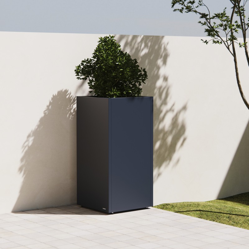 Herstera PLANTER COLUMN Jardinera alta de metal antracita 50x50x100 cm