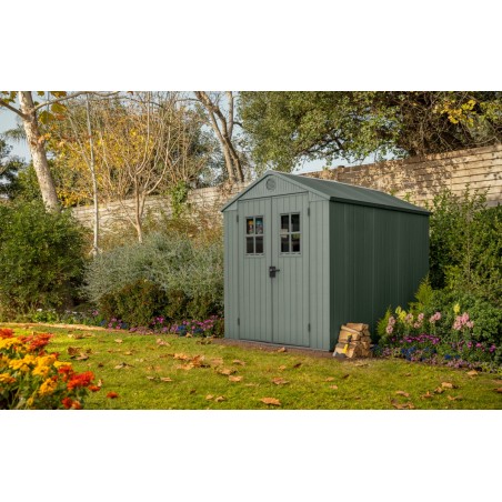 Keter Resin Garden Shed DARWIN 6x8 Green with Front Windows