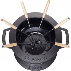 Juego de Fondue Gourmet 20 cm Negro en Hierro Fundido