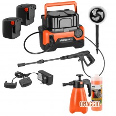 PROMO Stocker Kit Idropulitrice + 2 Batterie 4,0 Ah + Spazzola + Caricabatterie