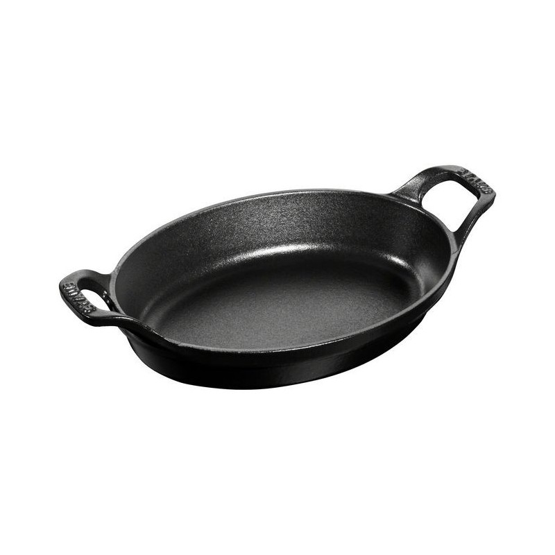 Oval Baking Dish 30 x 18 cm Black in Cast Iron