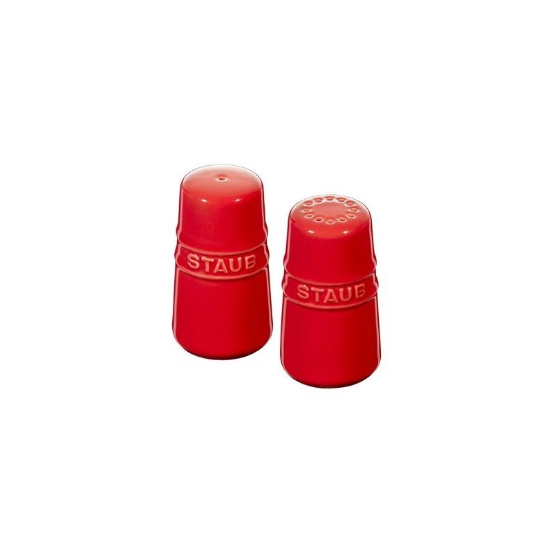 Salt and Pepper Set 7 cm Red in Ceramic