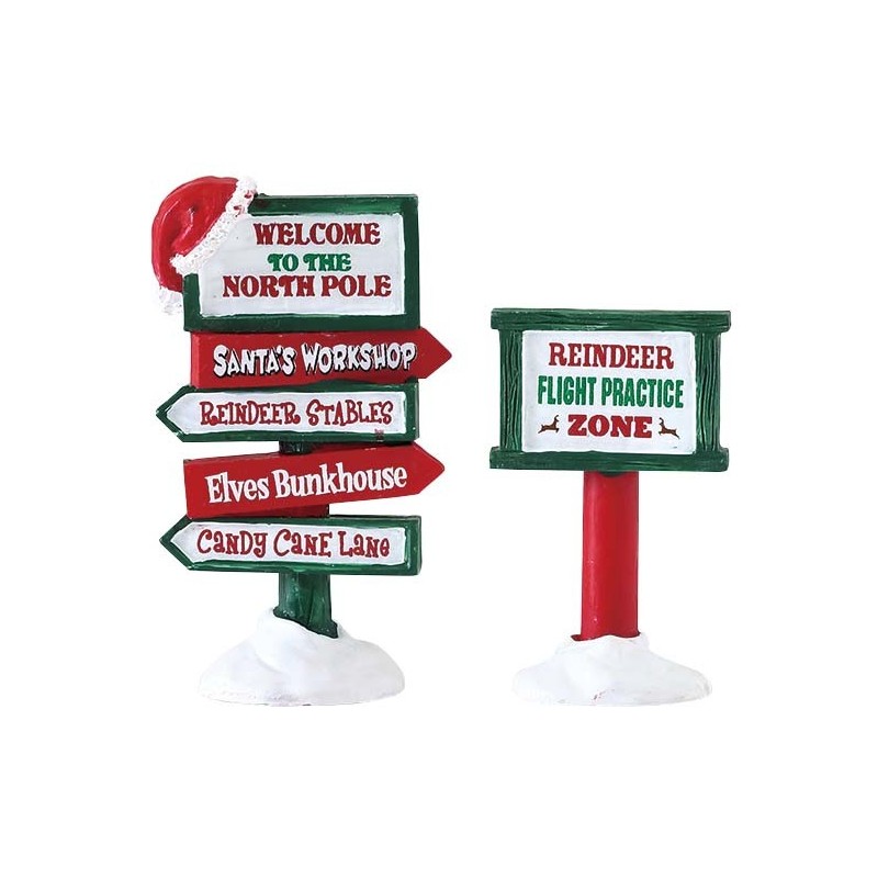 North Pole Signs Set of 2 Ref. 74325