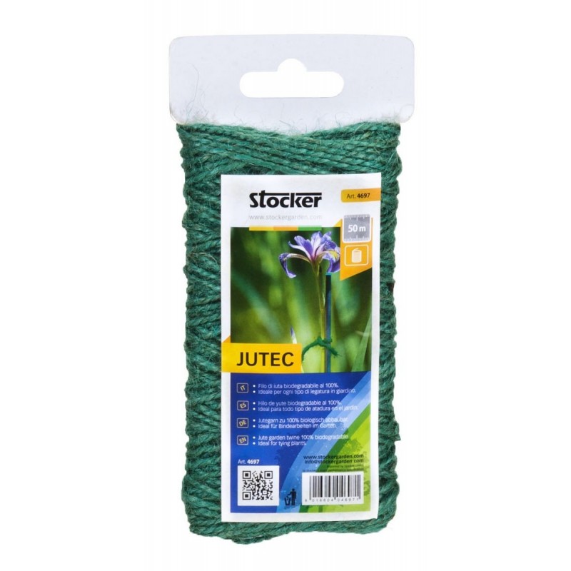 Stocker Jutec biodegradable jute thread 50 m green