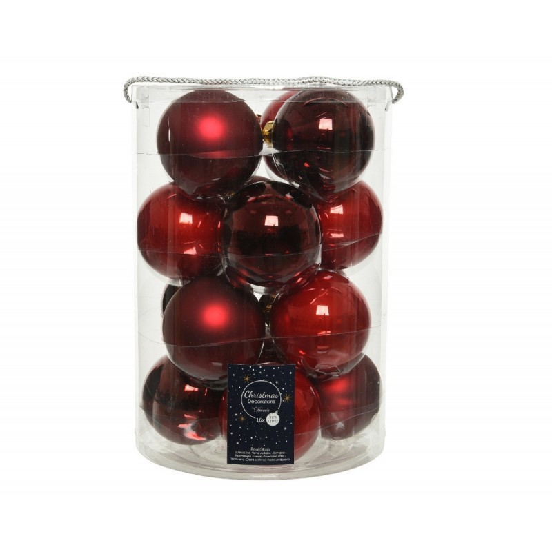 Hanging glass Christmas balls 8 cm Red. Sep 16