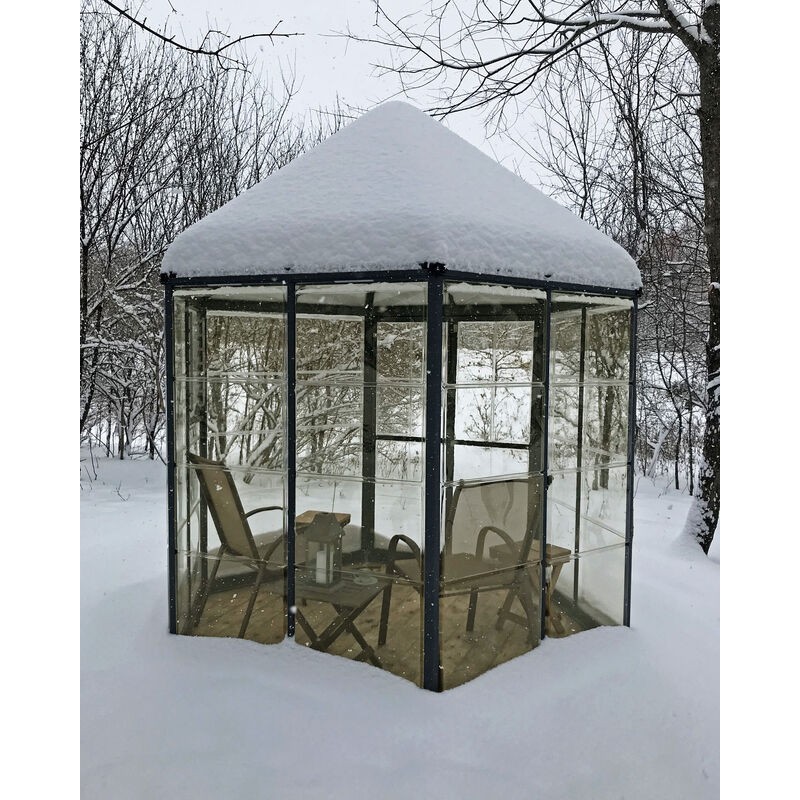 Canopia Oasis Garden Greenhouse in Hexagonal Polycarbonate 247X213X267 cm Gray