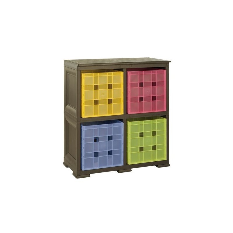 Resin Cabinet 2 Modules With 4 Cube Containers Omnimodus Tontarelli