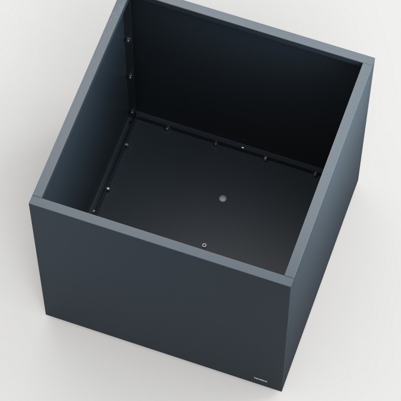 Cubo Herstera PLANTER CUBE 80 planter in Anthracite metal 80x80x80 cm