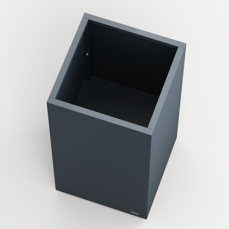 High Herstera PLANTER COLUMN planter in Anthracite metal 50x50x100 cm