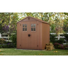 Keter Resin Garden Shed DARWIN 6x6 Wood with Front Windows