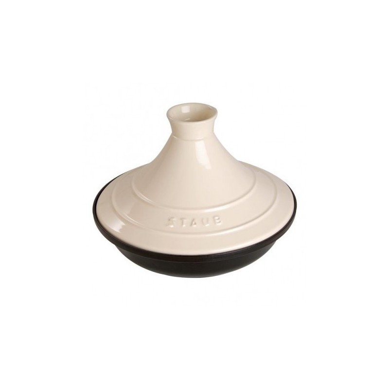 Tajine 20 cm Crème en Fonte avec Couvercle Céramique