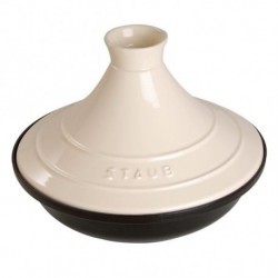 Tajine 28 cm Cream in Cast Iron with Ceramic Lid