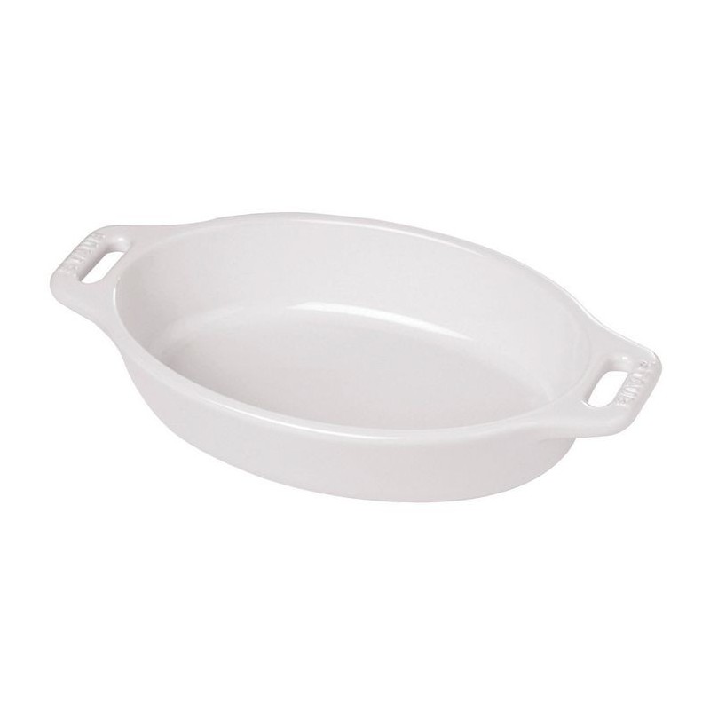 Plat à Gratin Ovale Blanc 22 cm en Céramique