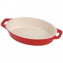 Red Ceramic Oval Gratin Dish 36 cm