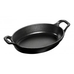 Oval Baking Dish 40 x 23 cm Black in Cast Iron