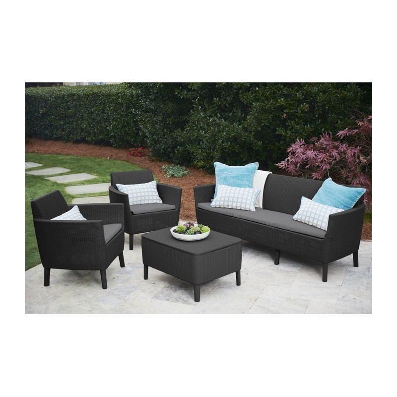 Keter Salon De Jardin 3 Places Salemo Graphite