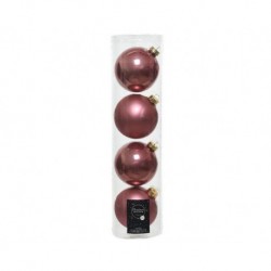 Glass balls to hang Velvet Pink dim 10 cm Box of 4