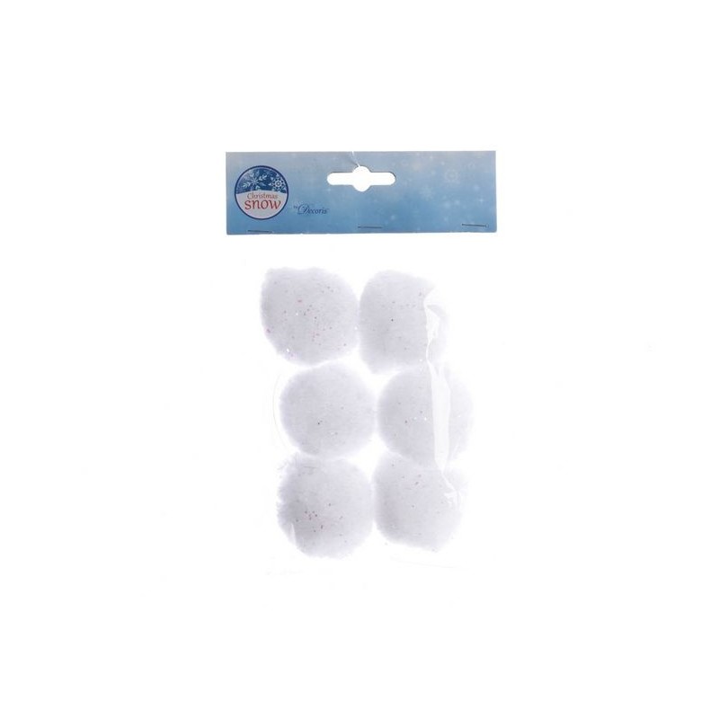 Boules à neige Blanc dim 5 cm Carton de 6