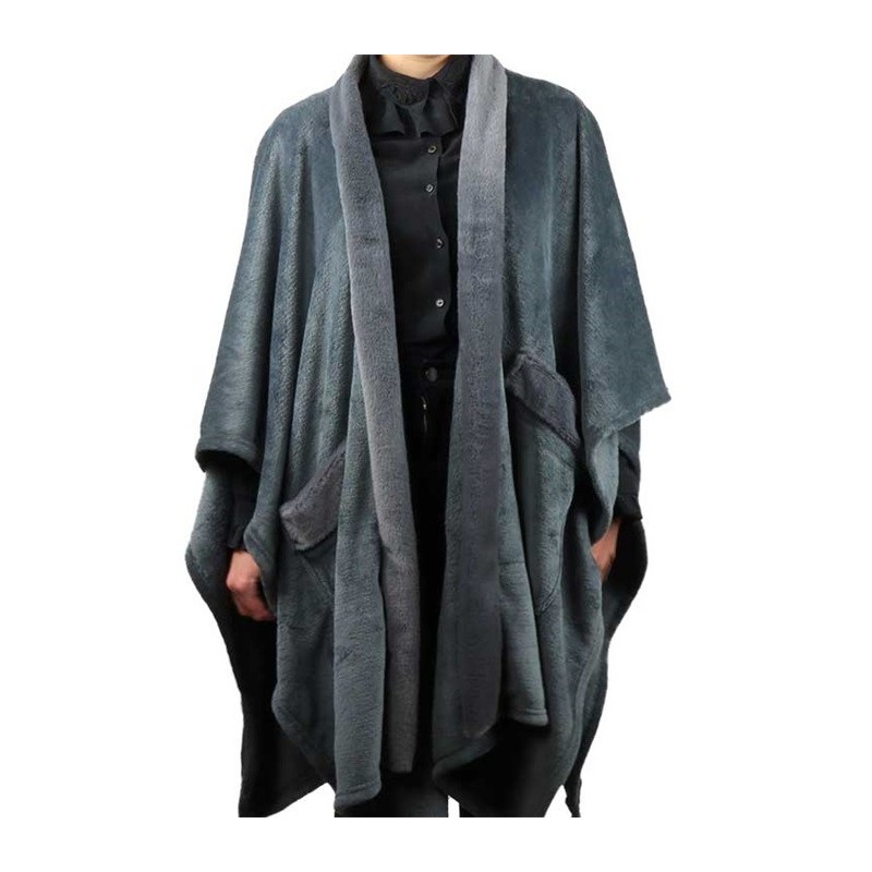 Gaby Plaid Cape Chaude 125 x 175 cm Couleur Gris Foncé