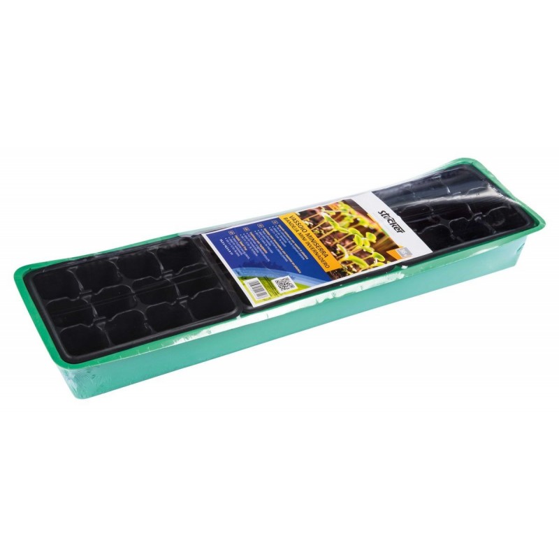 Stocker Mini plateau de serre avec pots en plastique 55,5 x 14,5 x h11 cm