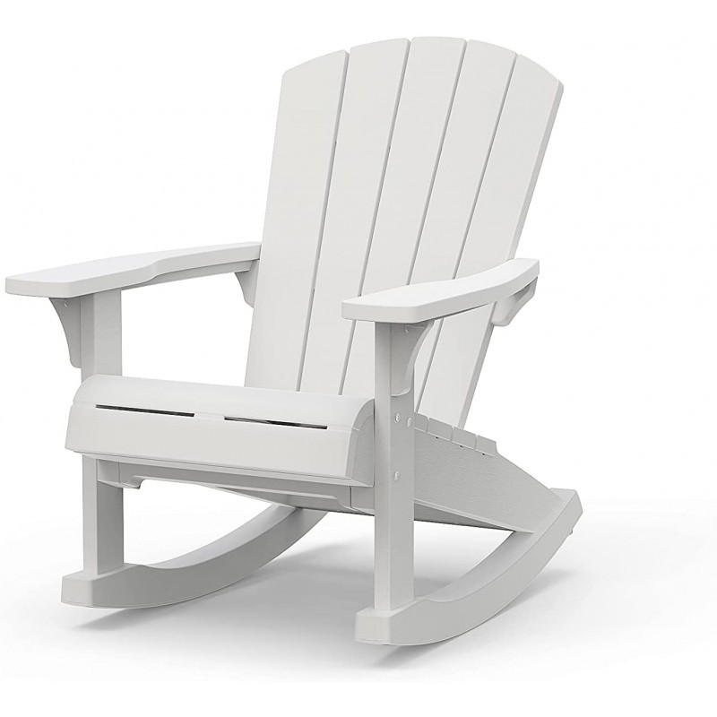 Keter ROCKING ADIRONDACK Chaise blanche convertible en bascule