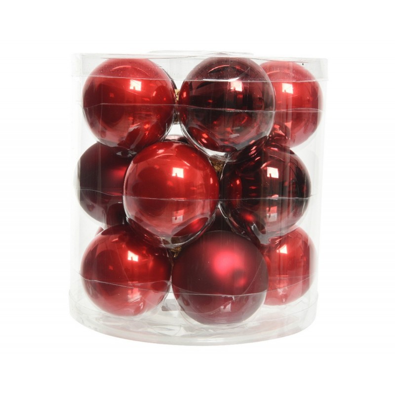 Boules de Noël en verre à suspendre 6 cm Rouge. 15 sept.