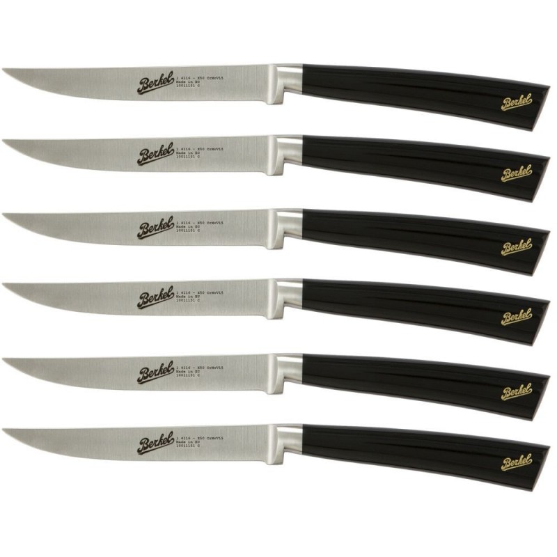 Berkel Elegance Set of 6 steak knives in black steel