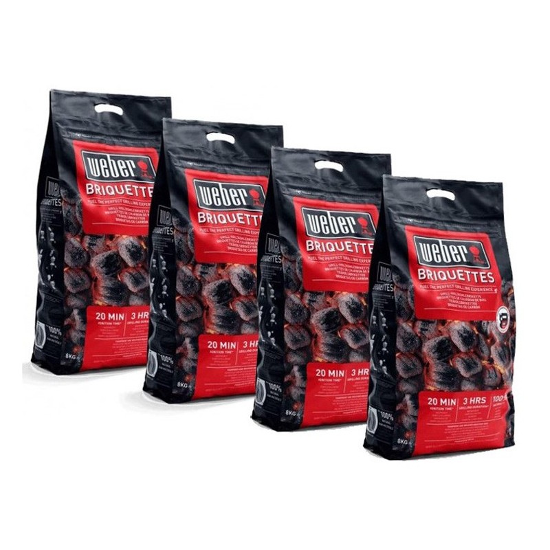 BUNDLE Sac de 4 x 8 kg de briquettes Weber Code 17591