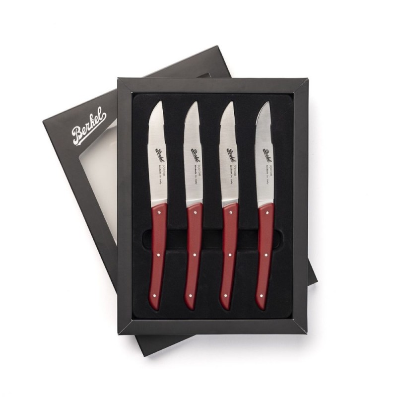 Berkel lot de 4 couteaux à steak rouge