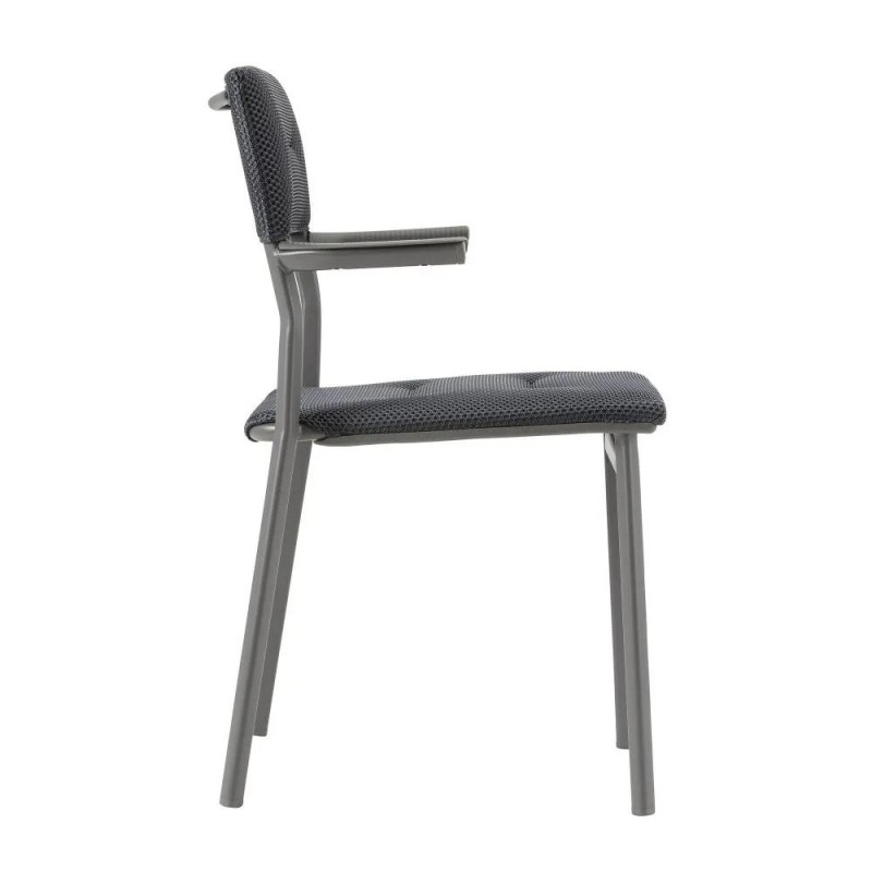 Chaise empilable avec accoudoirs ORON LaFuma LFM5273 Gris foncé