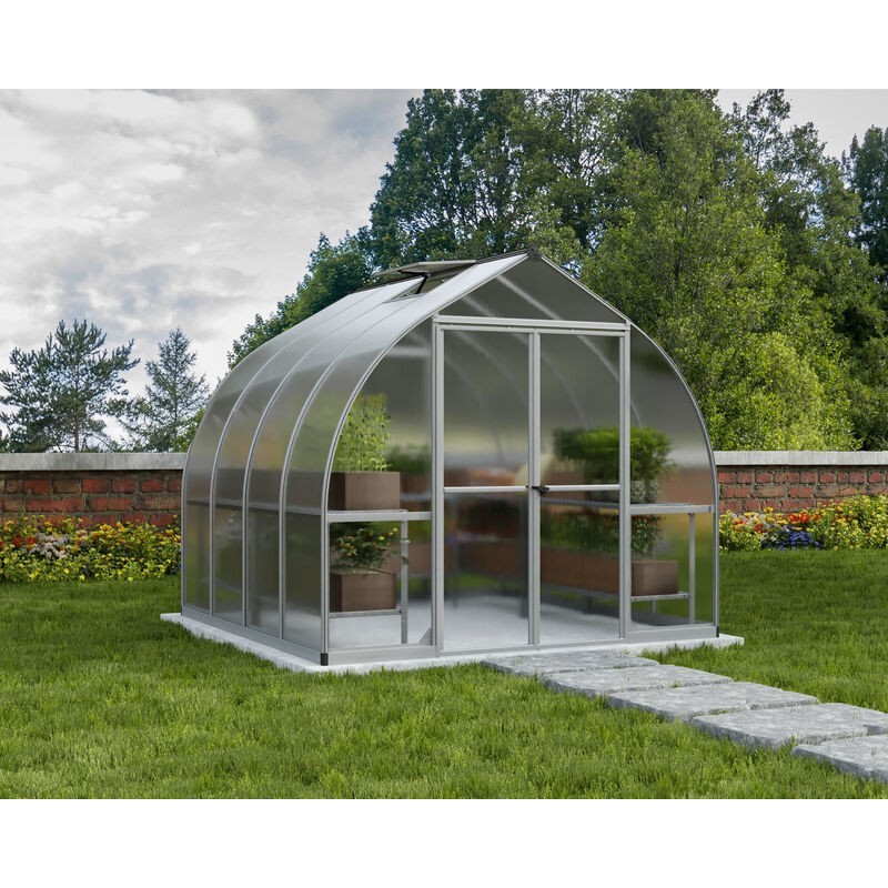 Canopia Belle Serre de Jardin Double Couche en Polycarbonate 244X244X219 cm Argent