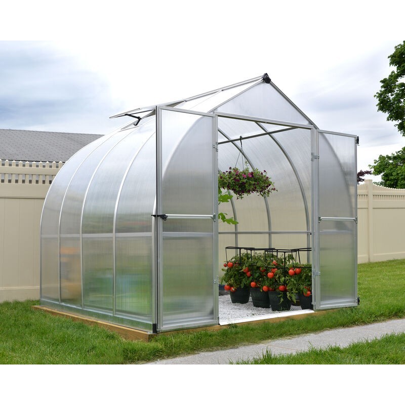 Canopia Beautiful Double Layer Garden Greenhouse in Polycarbonate 244X244X219 cm Silver