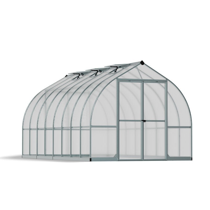 Canopia Belle Serre de Jardin Double Couche en Polycarbonate 490X244X219 cm Argent