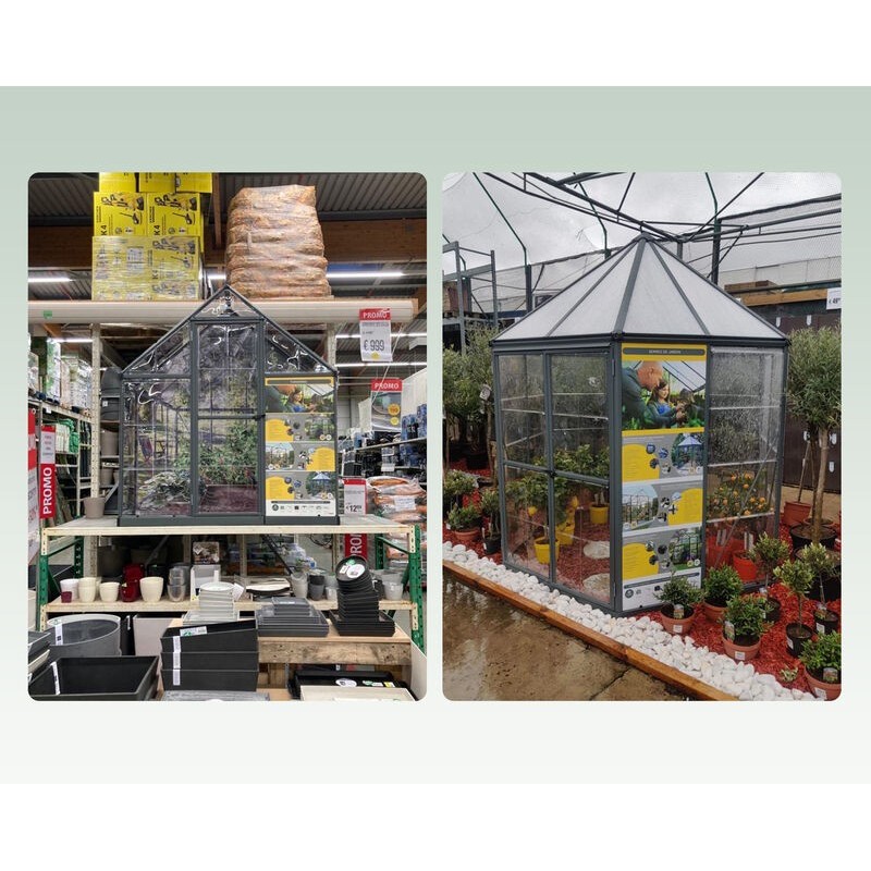 Canopia Oasis Garden Greenhouse in Hexagonal Polycarbonate 247X213X267 cm Gray