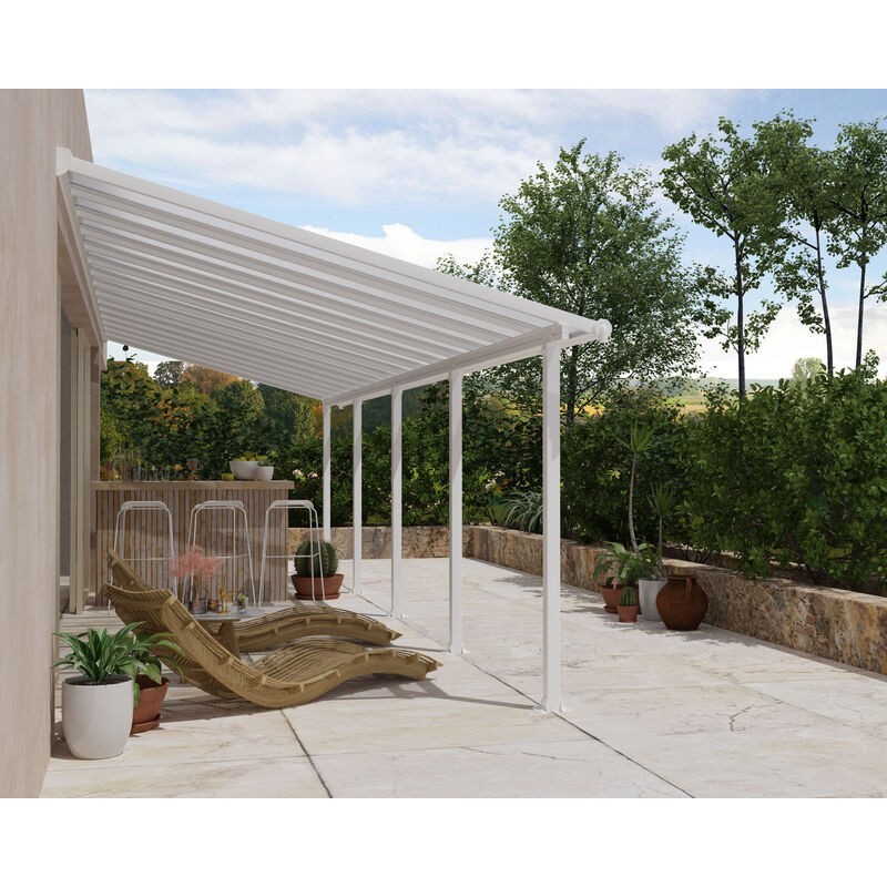 Canopia Pergola Adossée Olympia en Aluminium 3X9,2 m Blanc