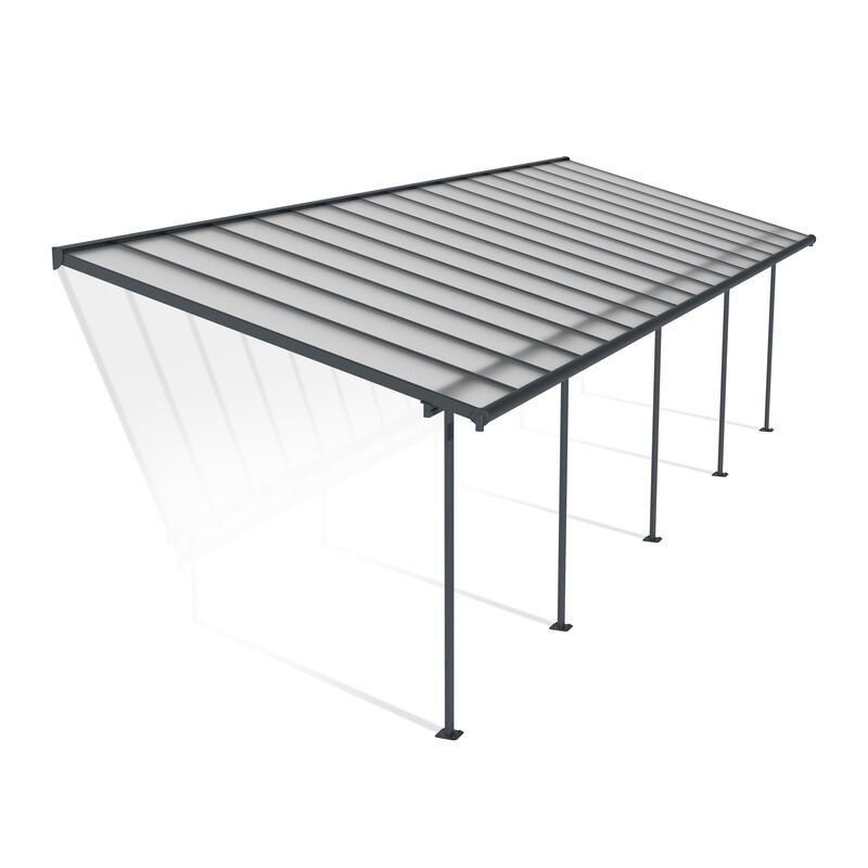 Canopia Pergola Adossée Sierra en Aluminium 3X9,7 m Gris