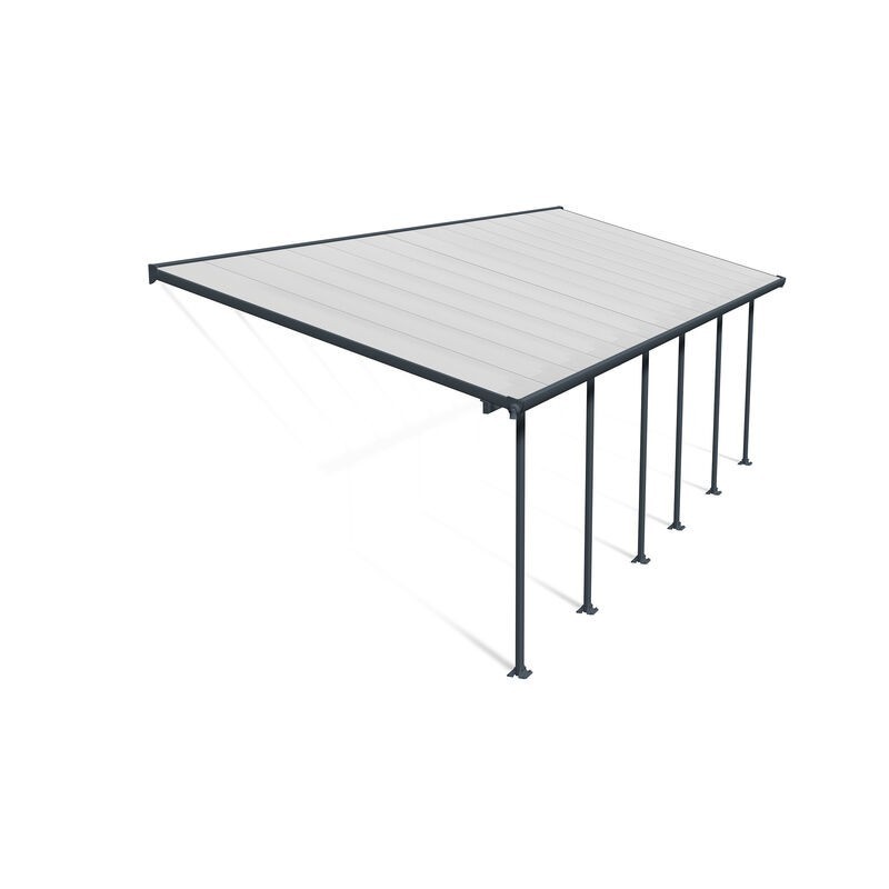 Canopia Feria Lean-to Pergola in Aluminum 3X8.5 m Grey