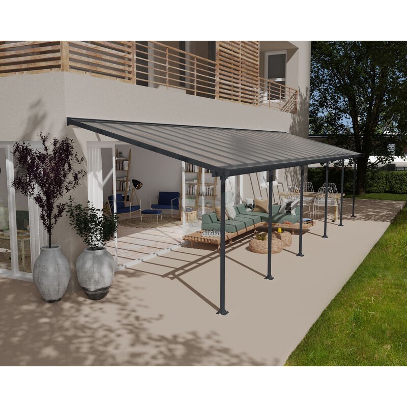 Canopia Pergola Adossée Feria en Aluminium 3X10,4 m Gris