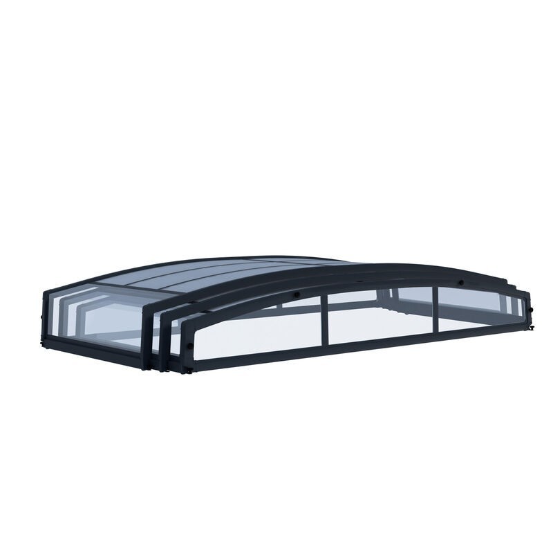 Canopia Majorque Couverture Télescopique en Polycarbonate et Aluminium pour Piscine 6X4 m