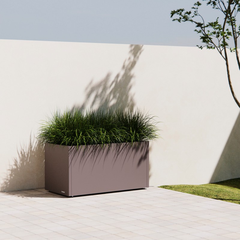 Jardinière Herstera PLANTER 50 en métal gris foncé 100x50x50cm